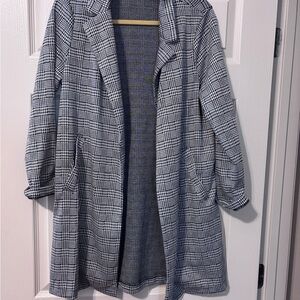 MELLODAY Black and White Checkered Blazer